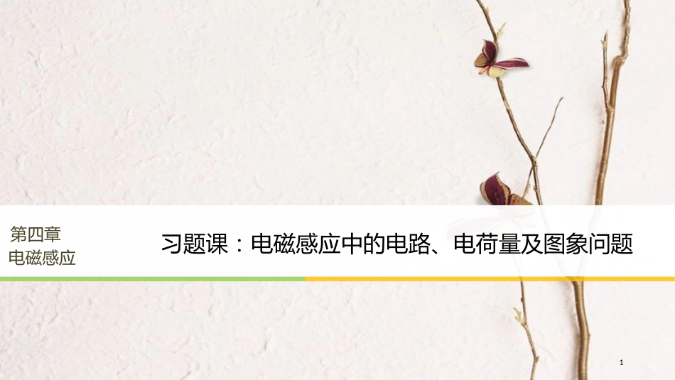（浙江专版）高中物理 第四章 电磁感应 习题课：电磁感应中的电路、电荷量及图象问题课件 新人教版选修3-2_第1页