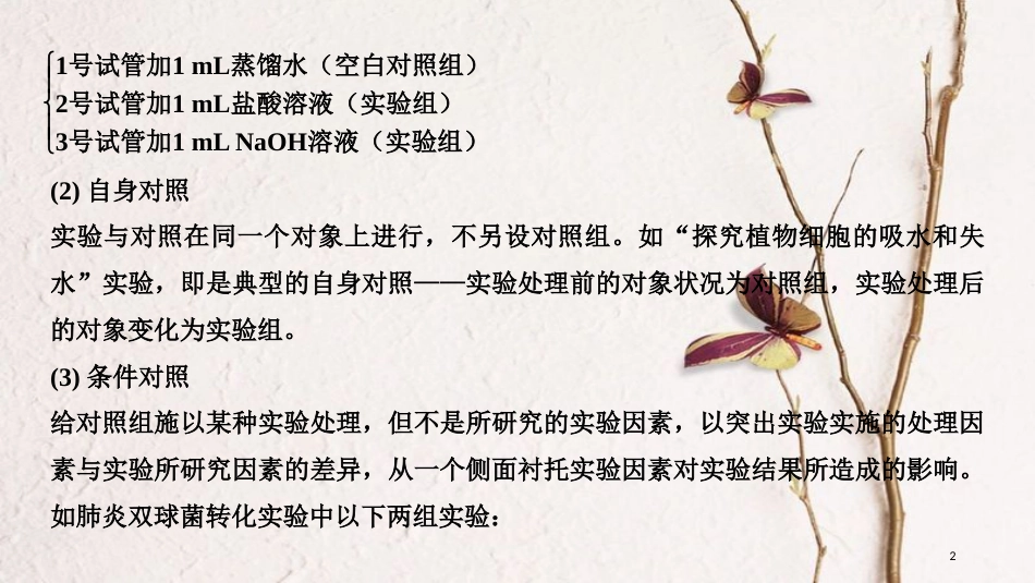 2019版高考生物一轮复习 第三单元 细胞的新陈代谢 实验素养提升3 对比实验与对照实验分析创新备考课件 中图版_第2页