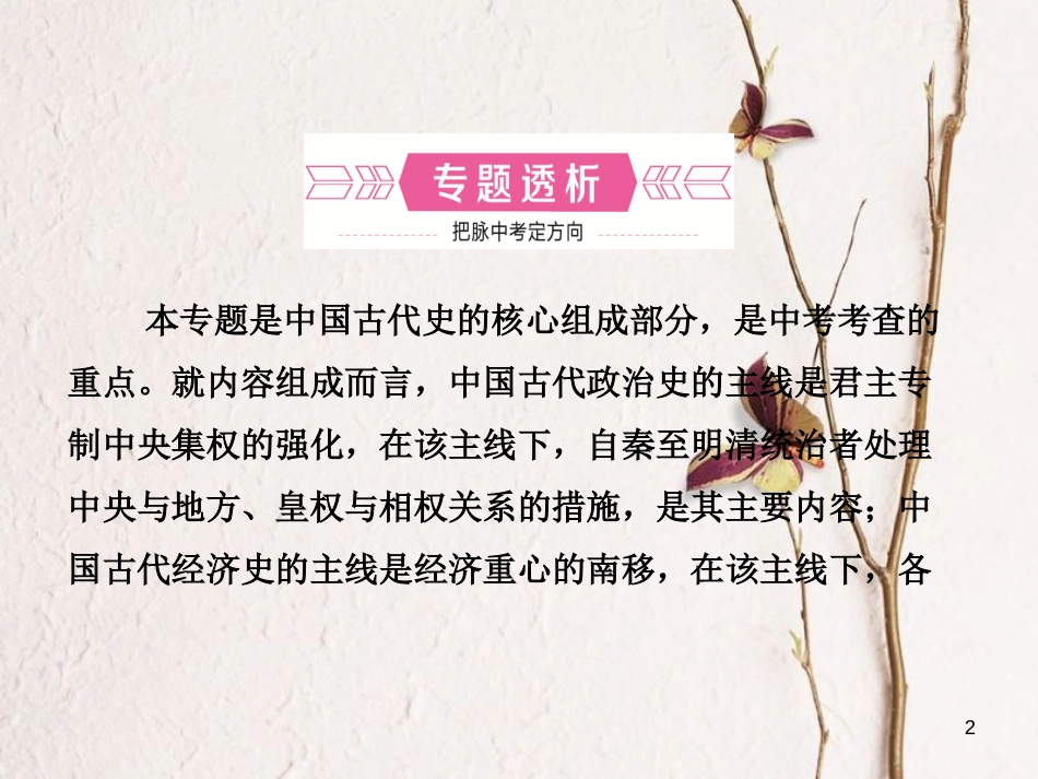 山东省滨州市中考历史复习 专题一 中国古代的政治与经济课件_第2页