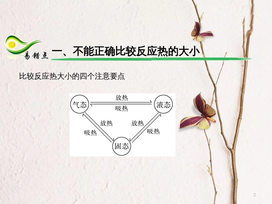 备考高考化学150天全方案之纠错补缺 专题05 化学反应中的热效应课件_第2页