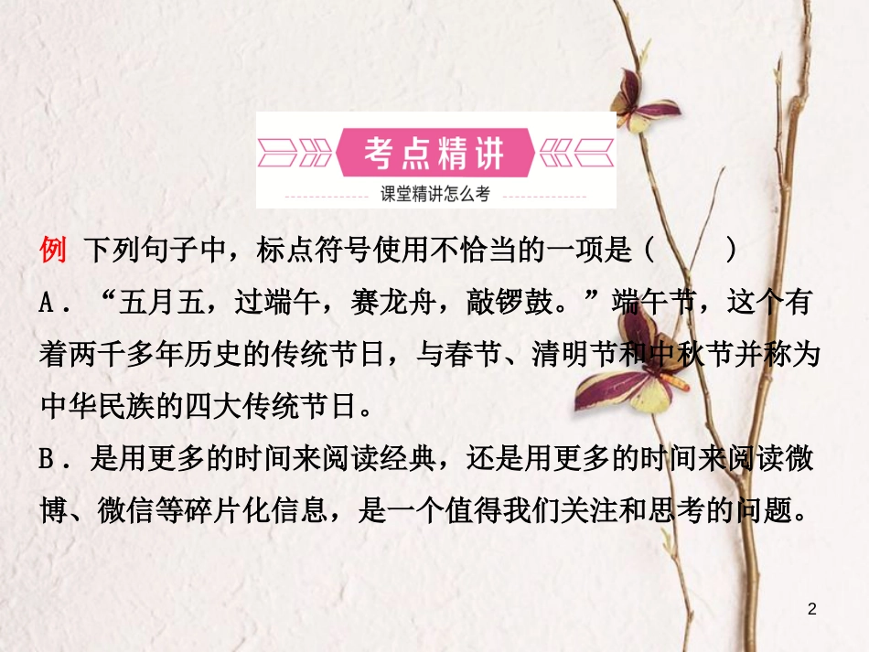 （济南专版）中考语文总复习 专题四 标点符号课件_第2页