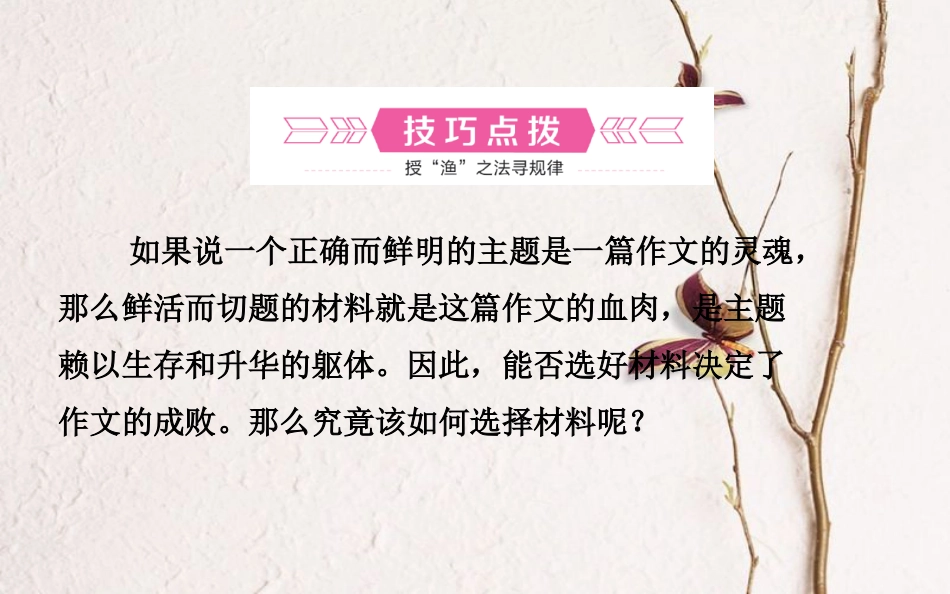 山东省德州市中考语文 专题复习十六 写作基础指南 课时8 选材的技巧课件_第2页