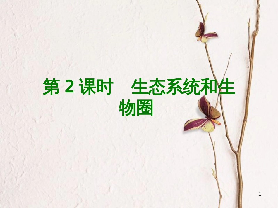 中考生物 第一单元 生物和生物圈 第2课时 生态系统和生物圈课件_第1页