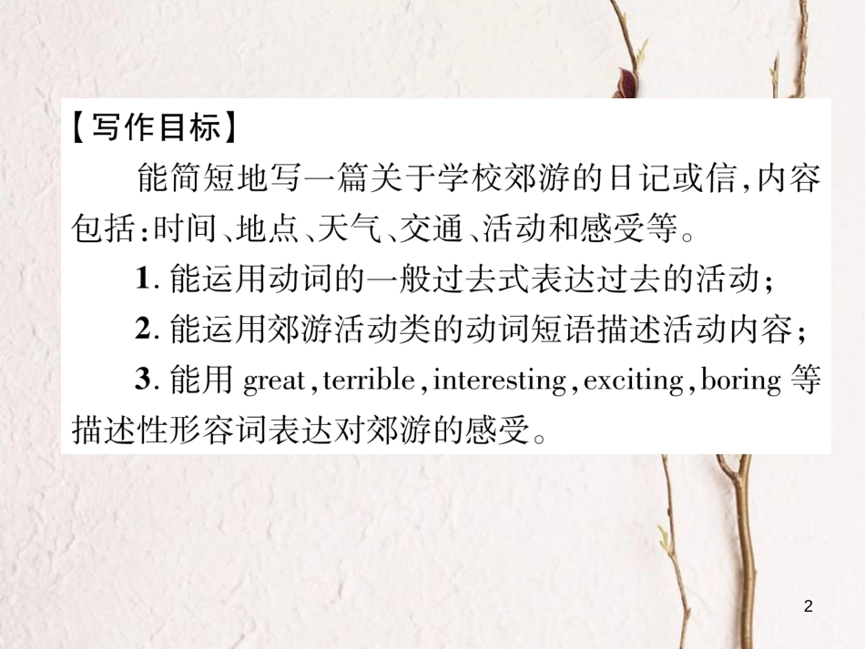 （安徽专版）七年级英语下册 Unit 11 How was your school trip同步作文指导习题课件 （新版）人教新目标版_第2页