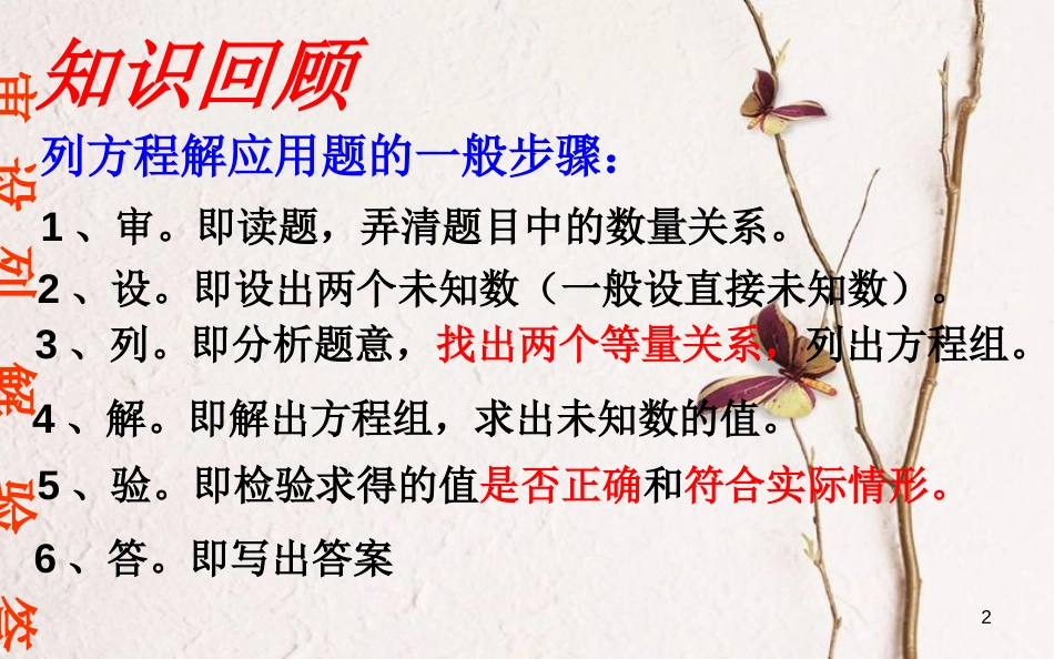 山东省东营市垦利区郝家镇七年级数学下册 1.3.2 二元一次方程组的应用课件 （新版）湘教版_第2页