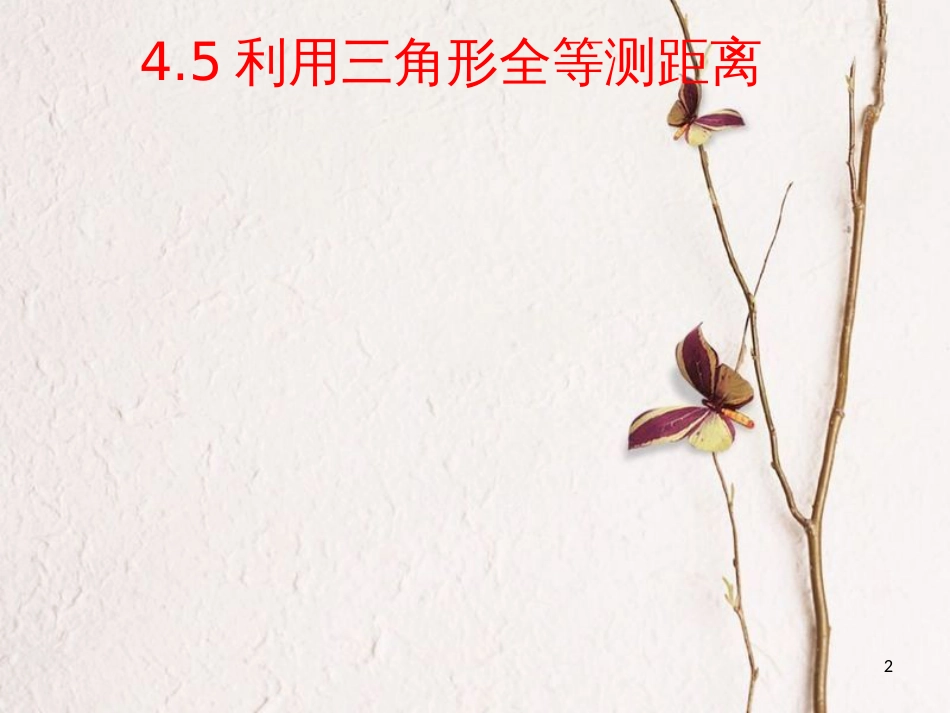 陕西省西安市蓝田县焦岱镇七年级数学下册4.5利用三角形全等测距离课件1（新版）北师大版_第2页