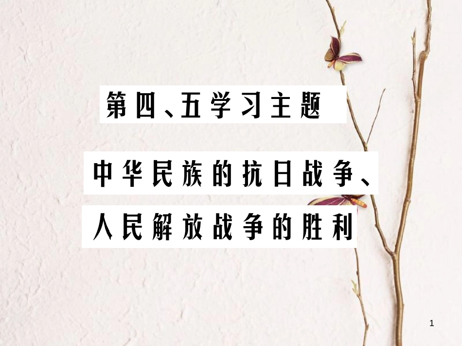 中考历史总复习 第二部分 中国近代史 第四、五学习主题 中华民族的抗日战争、人民解放战争的胜利课件_第1页