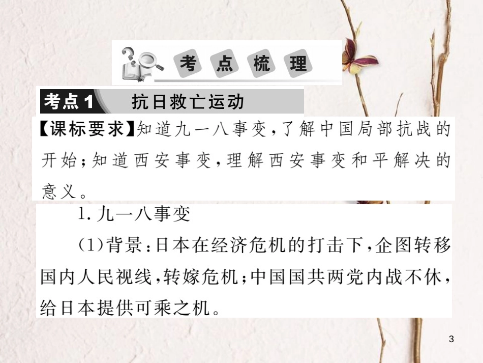 中考历史总复习 第二部分 中国近代史 第四、五学习主题 中华民族的抗日战争、人民解放战争的胜利课件_第3页