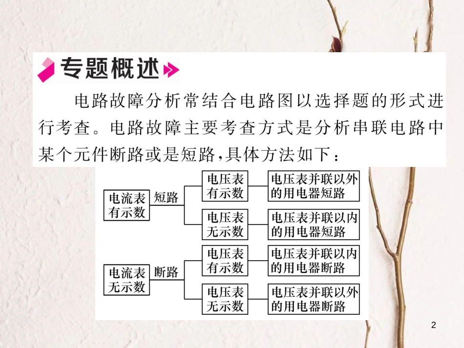 年九年级物理全册 小专题三 电路故障分析练习课件 （新版）新人教版_第2页