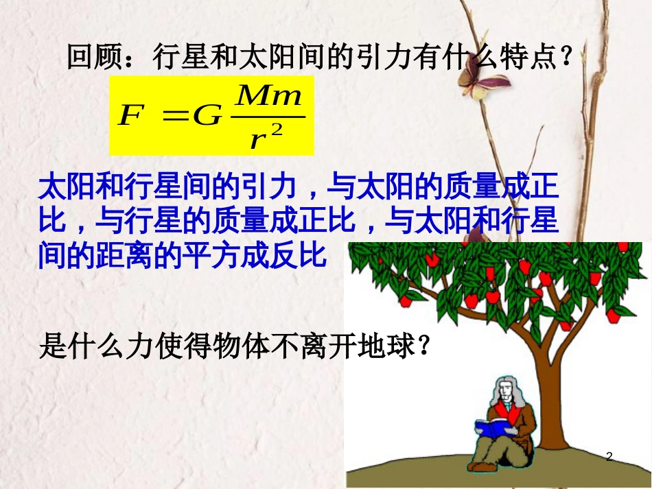 广东省揭阳市高中物理 第六章 万有引力与航天 6.3 万有引力定律（1）课件 新人教版必修2_第2页