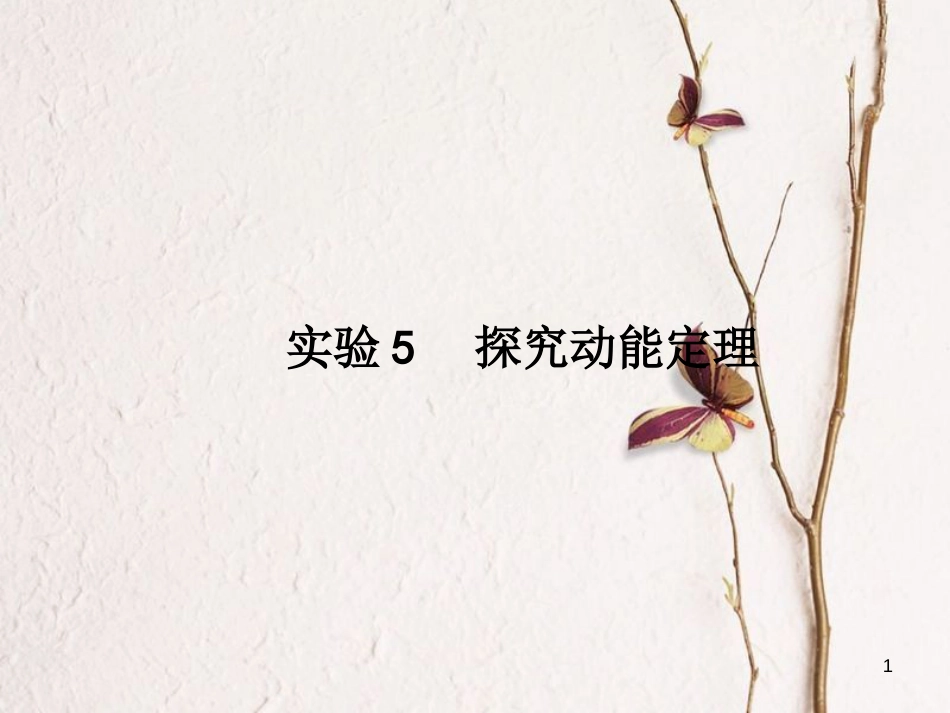 （新课标）2019版高考物理一轮复习 实验5 探究动能定理课件_第1页