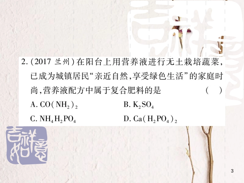 山东省中考化学复习 第一部分 基础知识复习 第二章 常见的物质 第7讲 盐和化肥课件_第3页