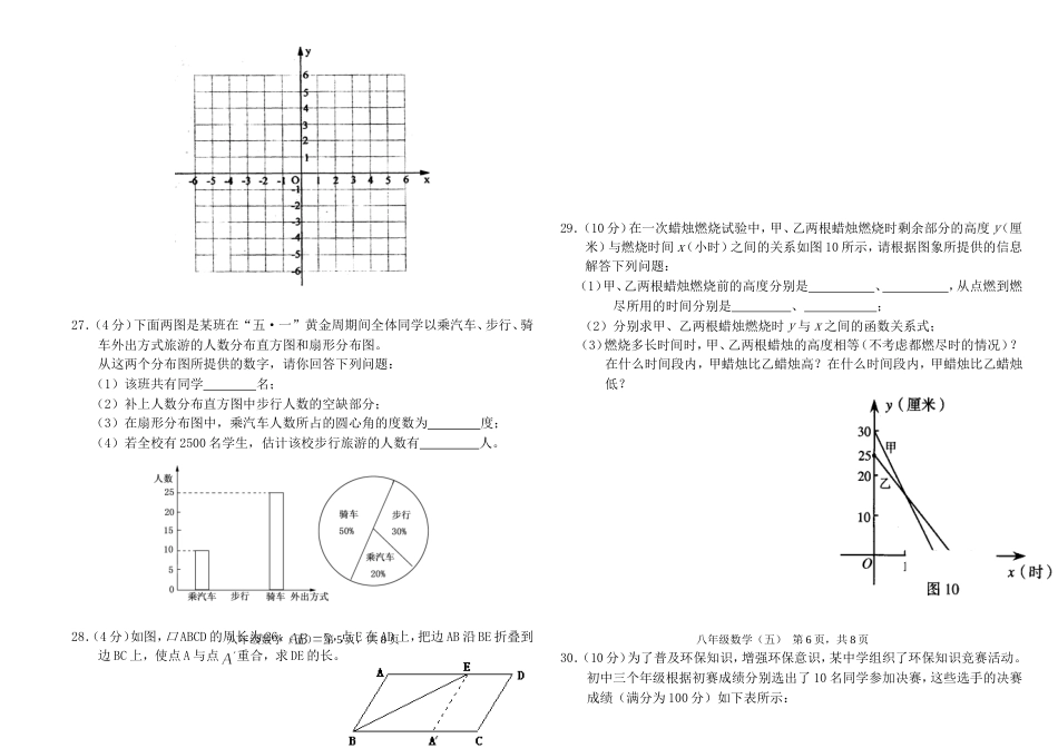 春季八年级数学复习试题五_第3页
