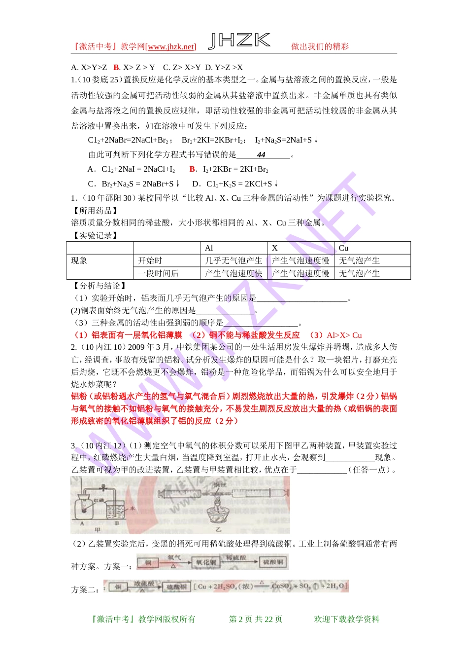 全国中考化学单元汇编之金属和金属材料[共22页]_第2页