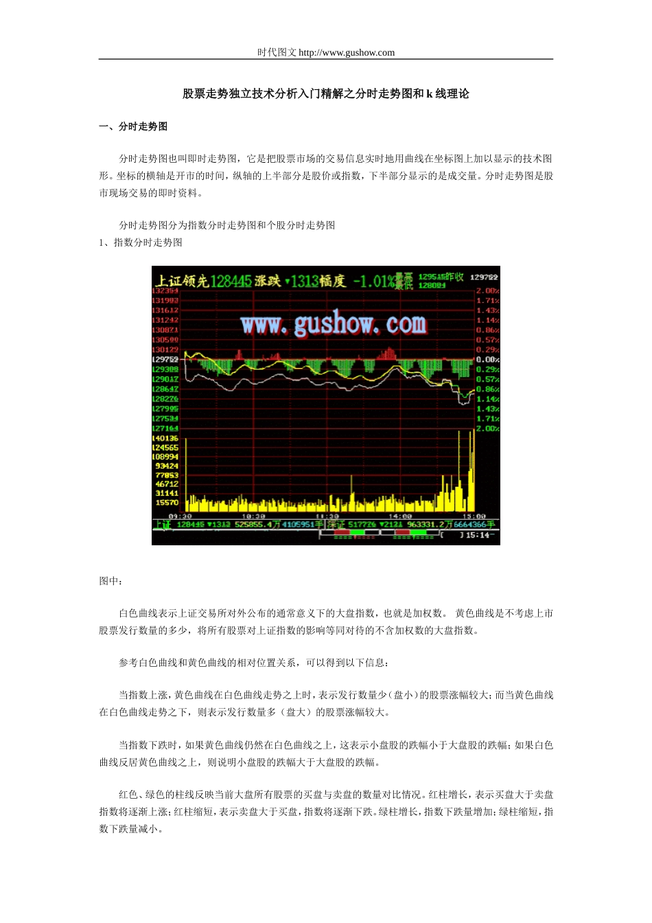 31343股票走势独立技术分析入门精解之分时走势图和k线理论[共15页]_第1页