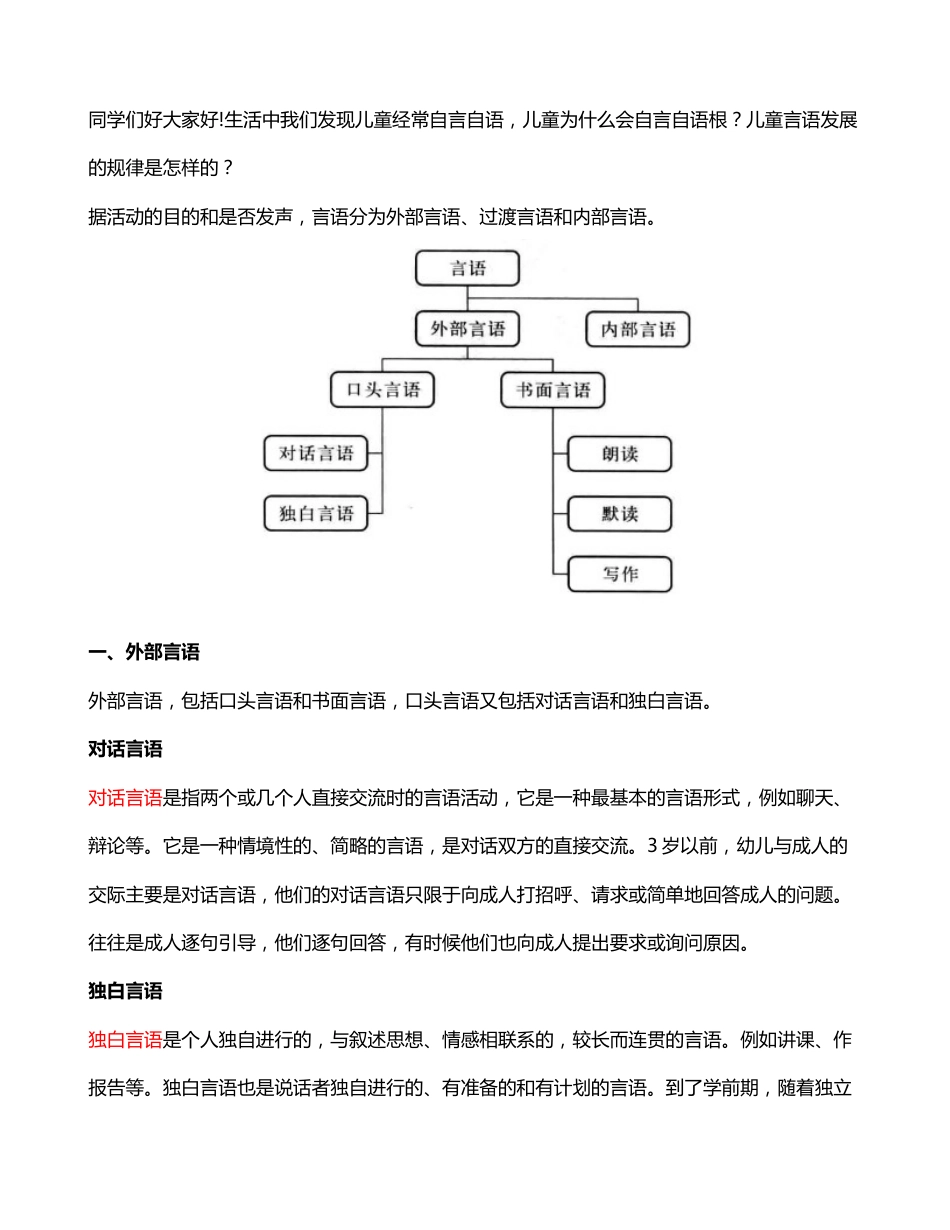 (27)--4儿童为什么爱自言自语呢？—口语表达能力的发展（完成）_第1页