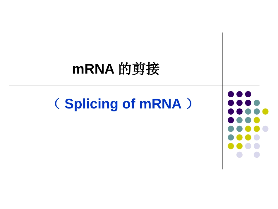 (13)--4. mRNA的剪接-伊淑莹_第1页