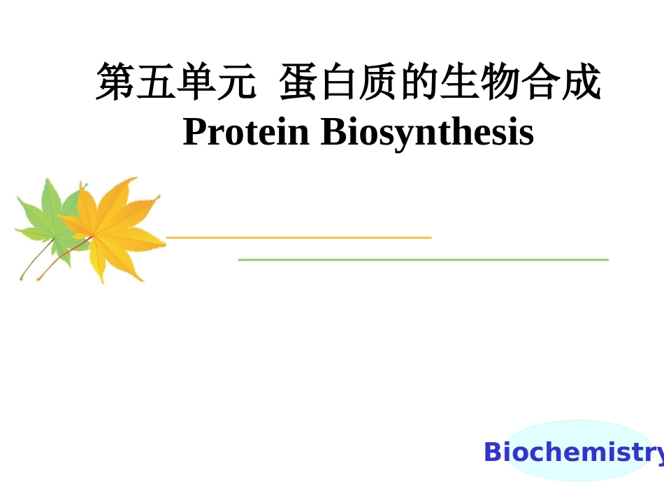 (15)--5-1 翻译的体系分子生物学_第1页