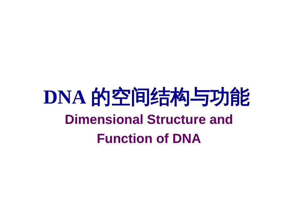 (30)--DNA的空间结构与功能_第1页