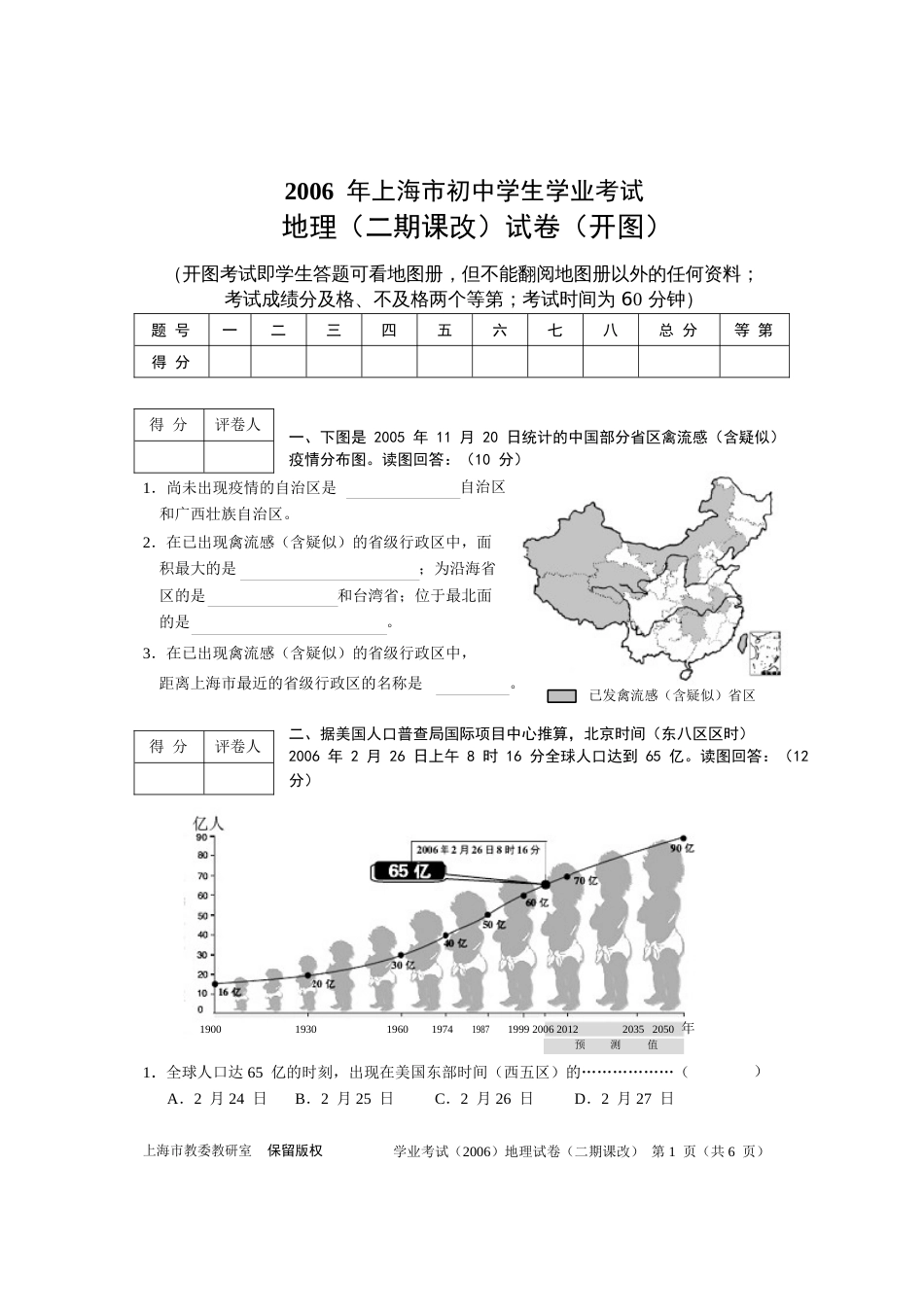 上海市初中学业考试_第1页