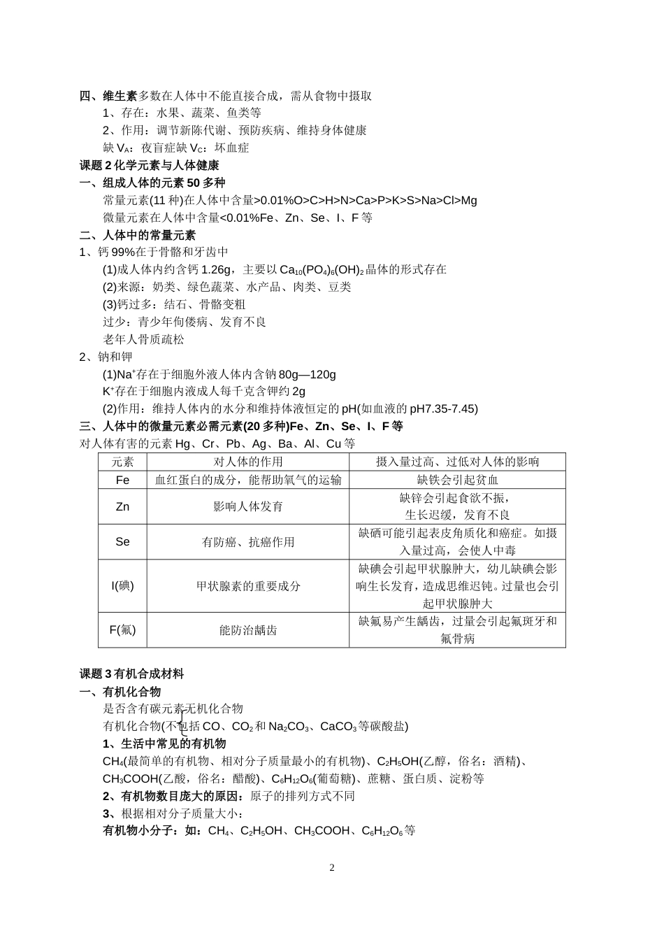 初中化学复习要点第12单元_第2页