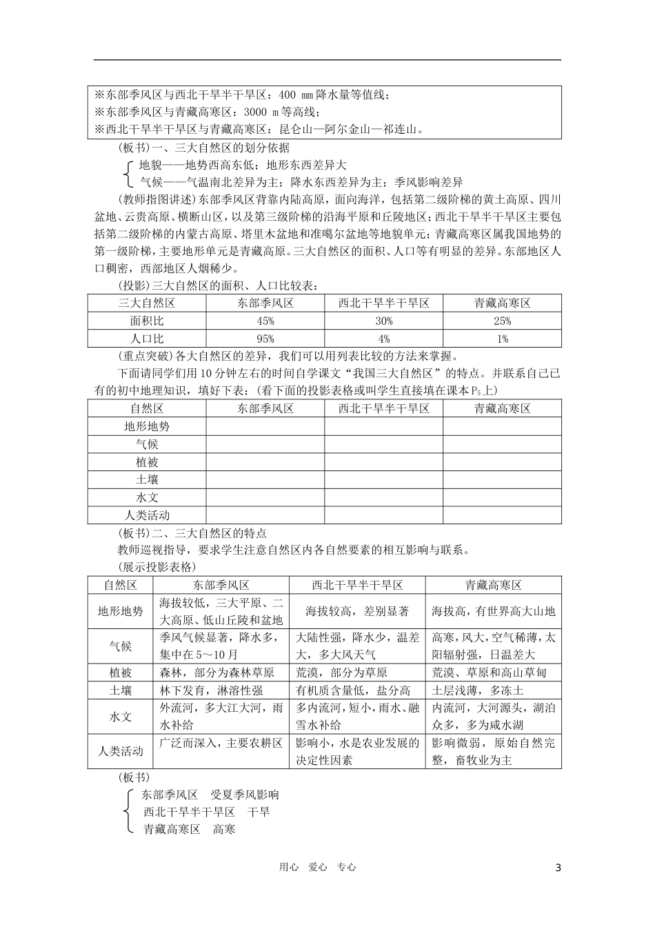 【鼎尖教案】高中地理 第一单元 中国的区域差异 1.1我国的三大自然区 人教大纲版选修2[共6页]_第3页