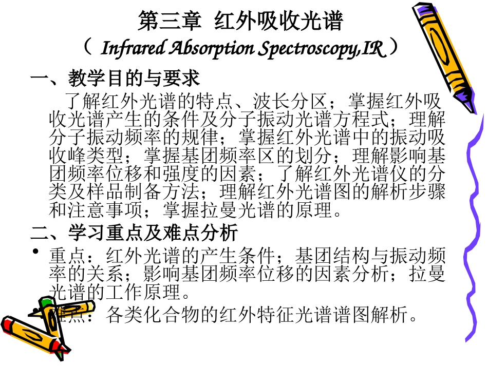 材料测试与研究方法第三章红外吸收光谱_第1页