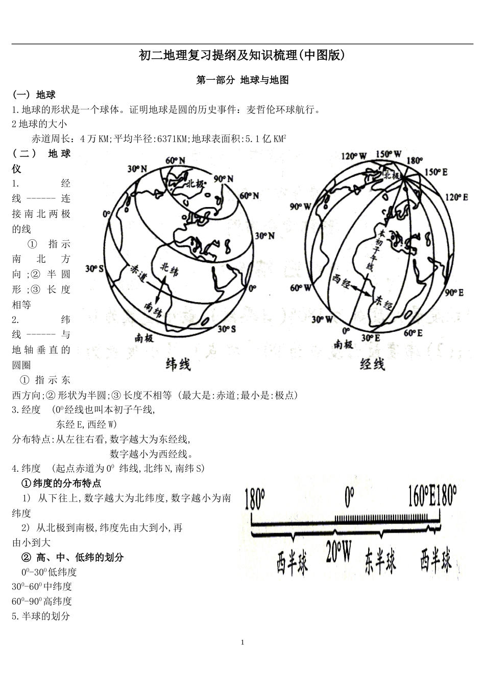 初中地理复习提纲中图版[共28页]_第1页