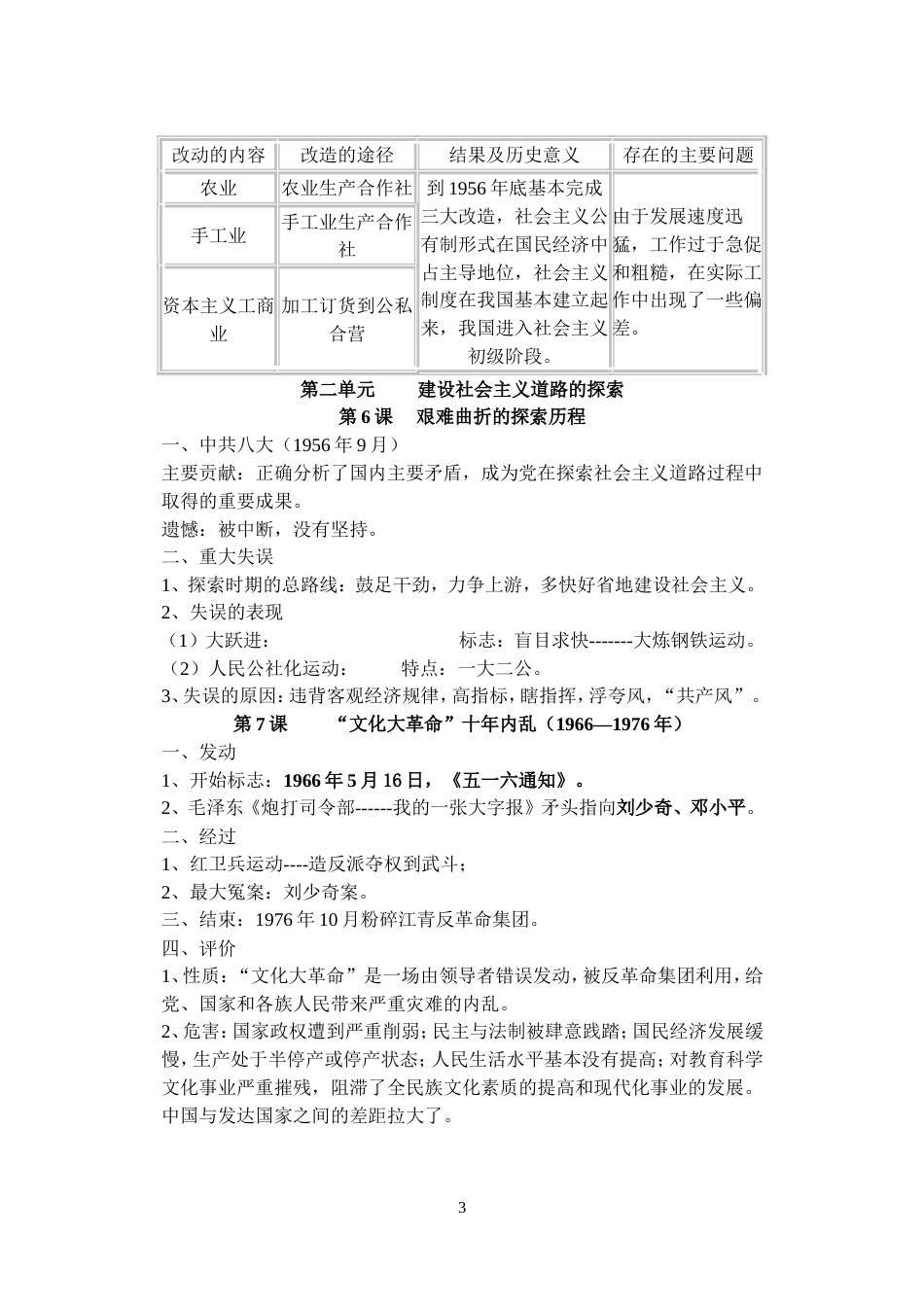 八年级历史下册复习提纲[共9页]_第3页