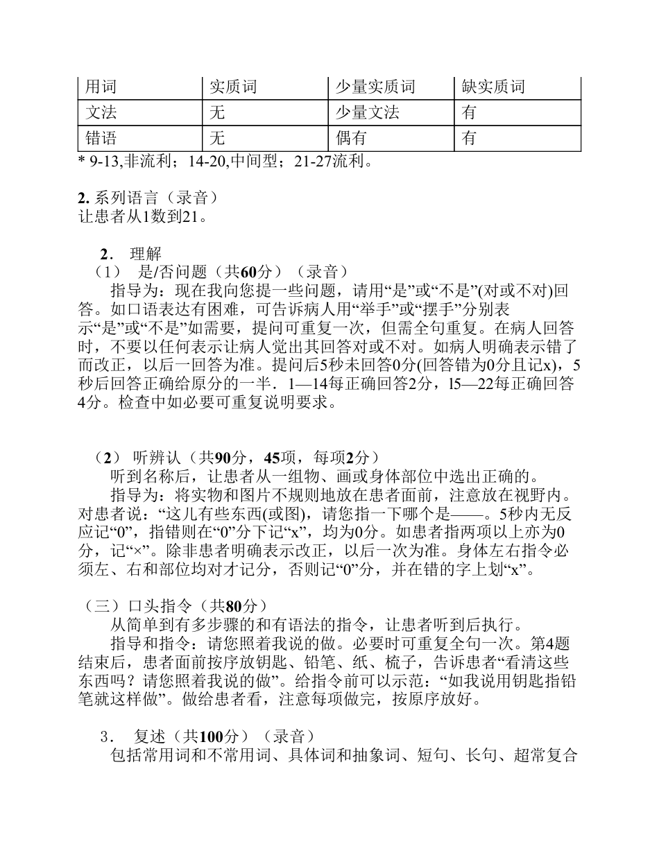 汉语失语证评定量表ABC法操作手册_第2页