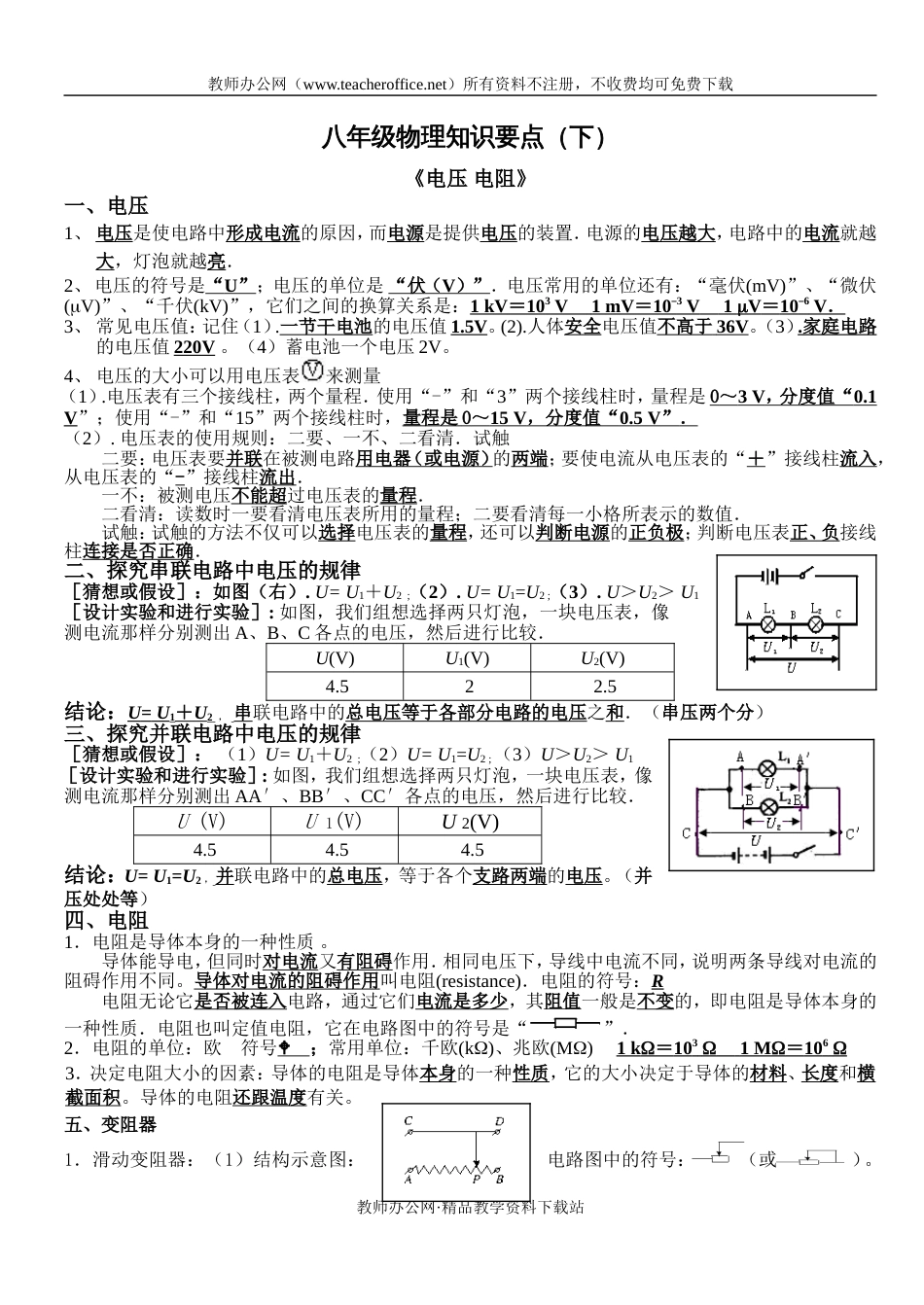 八年级物理期末复习知识要点总结[共9页]_第1页