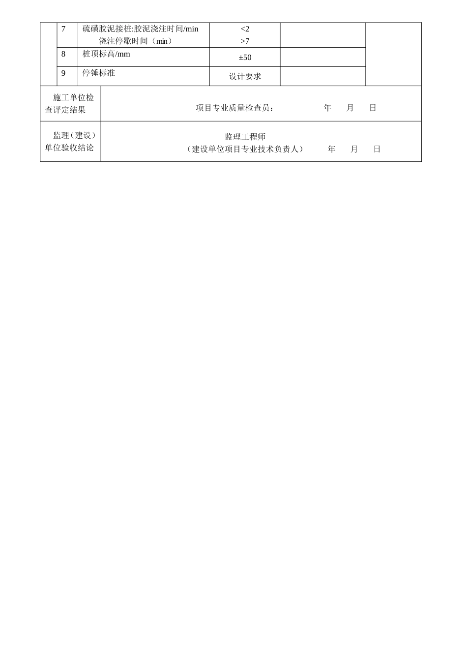 143混凝土预制桩工程检验批质量验收记录表Ⅱ[共2页]_第2页