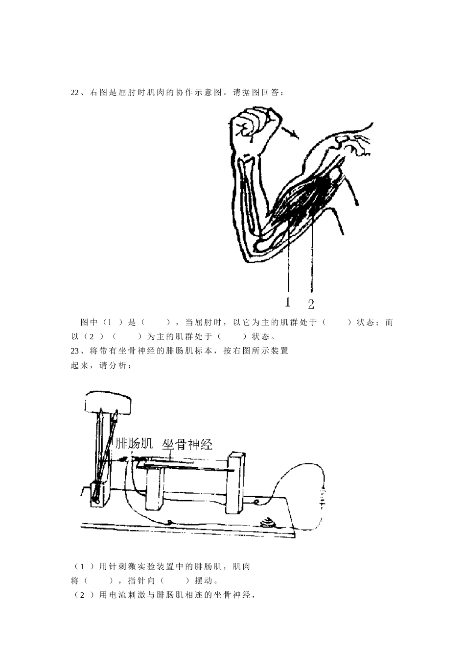初二生物第二单元（第3章）测试题[共4页]_第3页