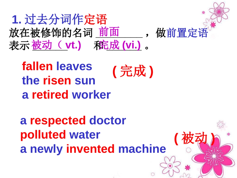 高中英语语法过去分词的用法30张PPT_第2页