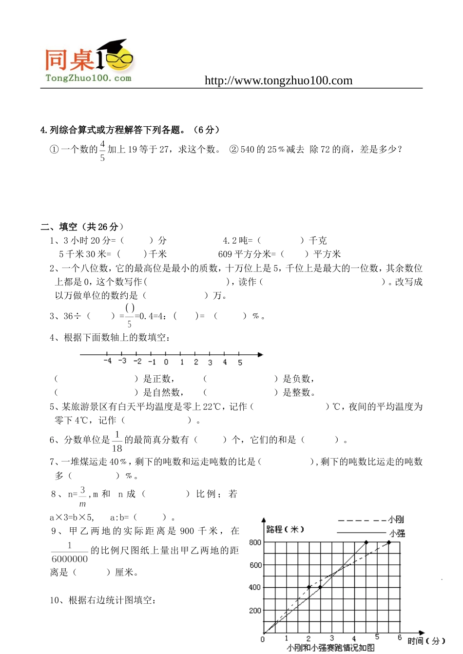 黄家镇中心学校小学六年级模拟试题_第2页