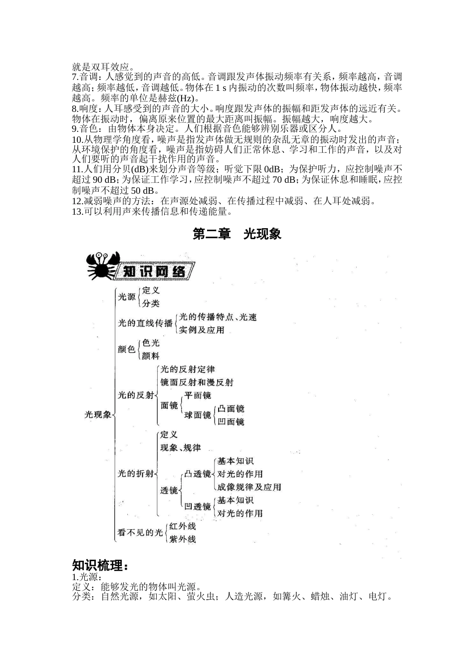 初中物理总复习知识点总结八年级）_第2页