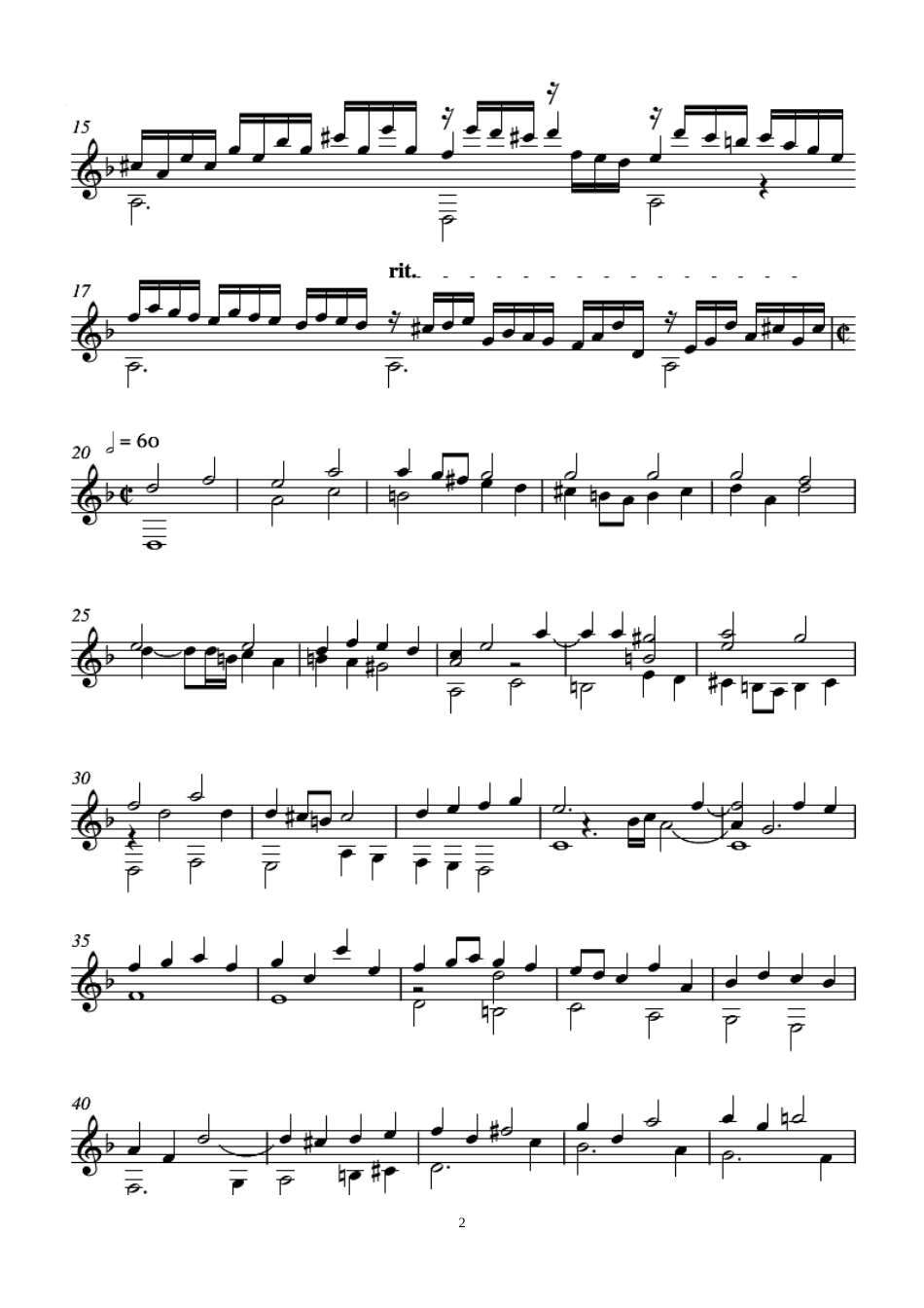 魏斯作品《D小调幻想曲》Fantasiaindminor;S.L.Weiss古典吉他谱_第2页