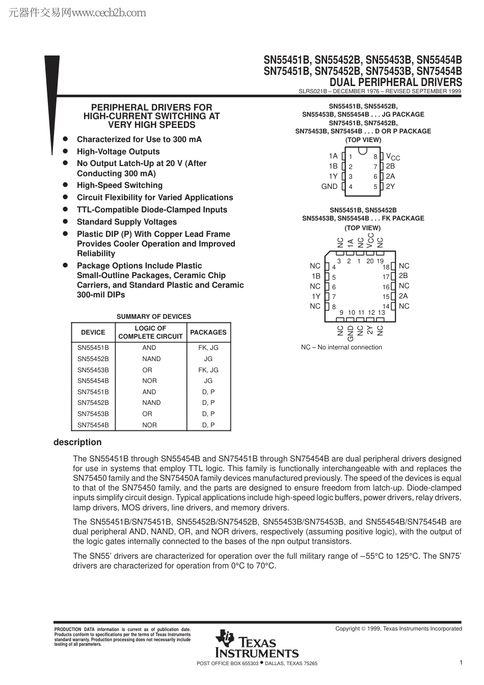 SN75452BPE4中文资料[共20页]_第1页