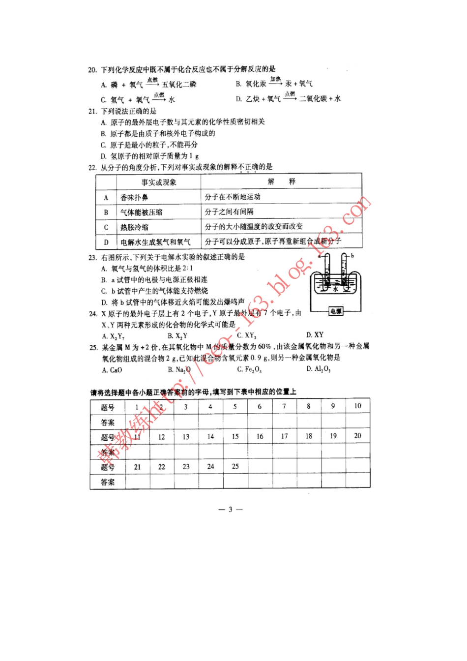 2009—海淀区九年级第一学期期中练习 化学J_第3页