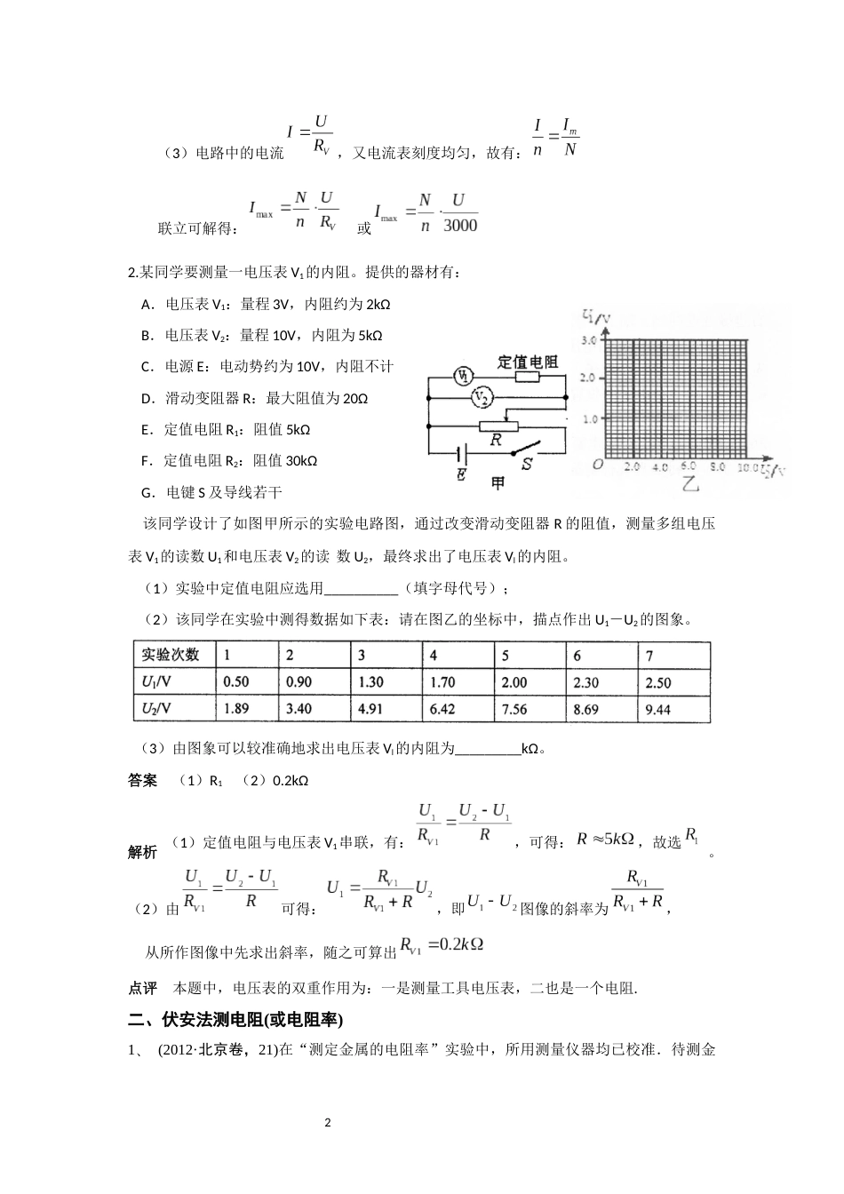 高考电学实验总结与解析[共15页]_第2页