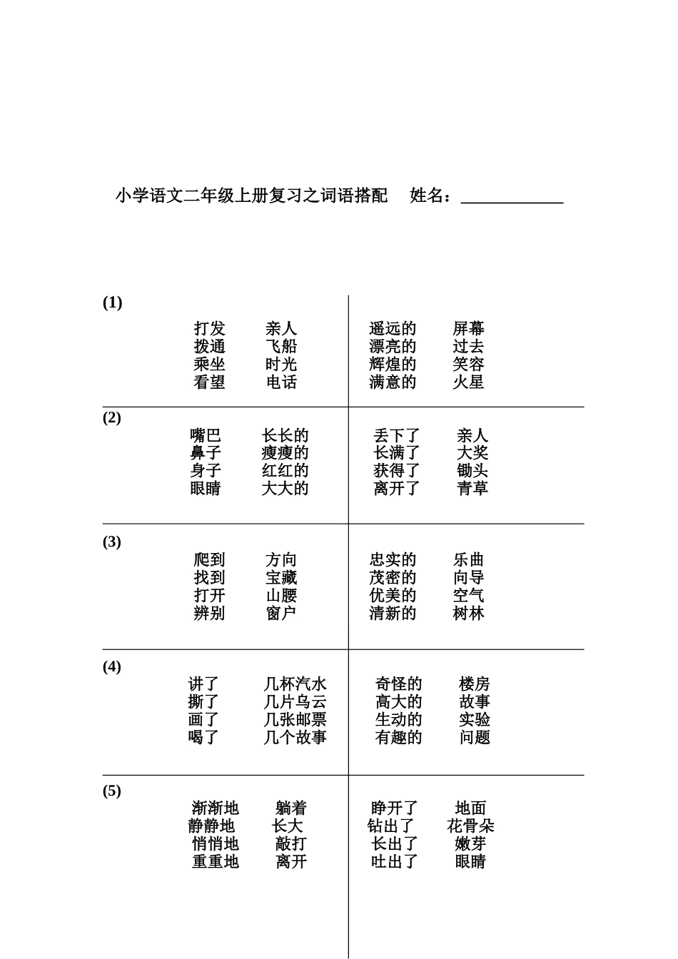 二年级语文上册词句类型整理_第3页