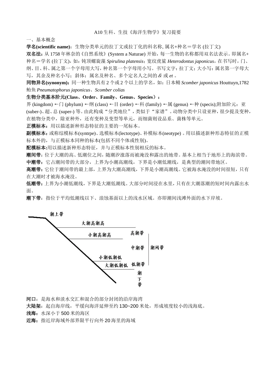 海洋生物学复习内容[共32页]_第1页