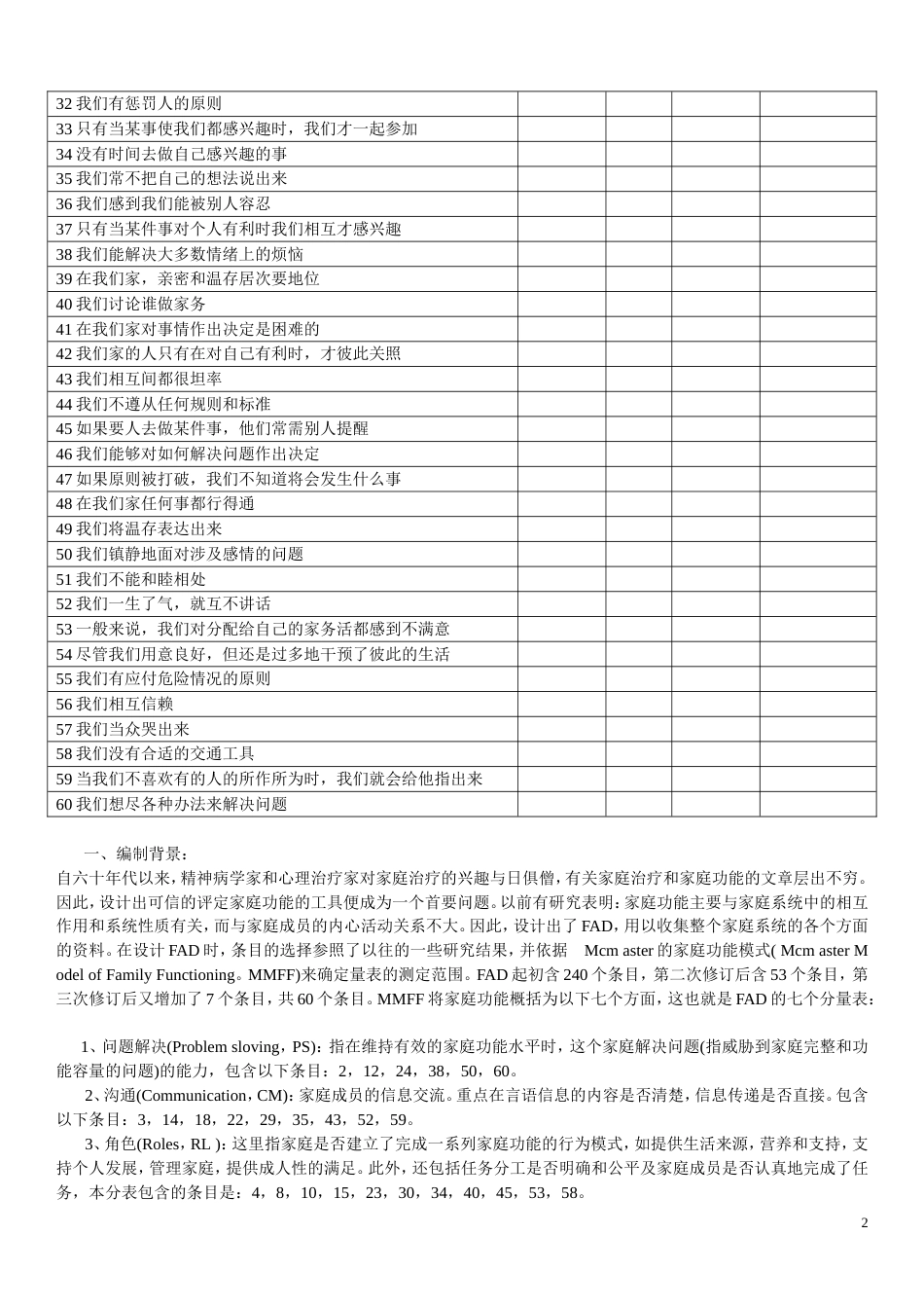 家庭功能评定量表[共3页]_第2页