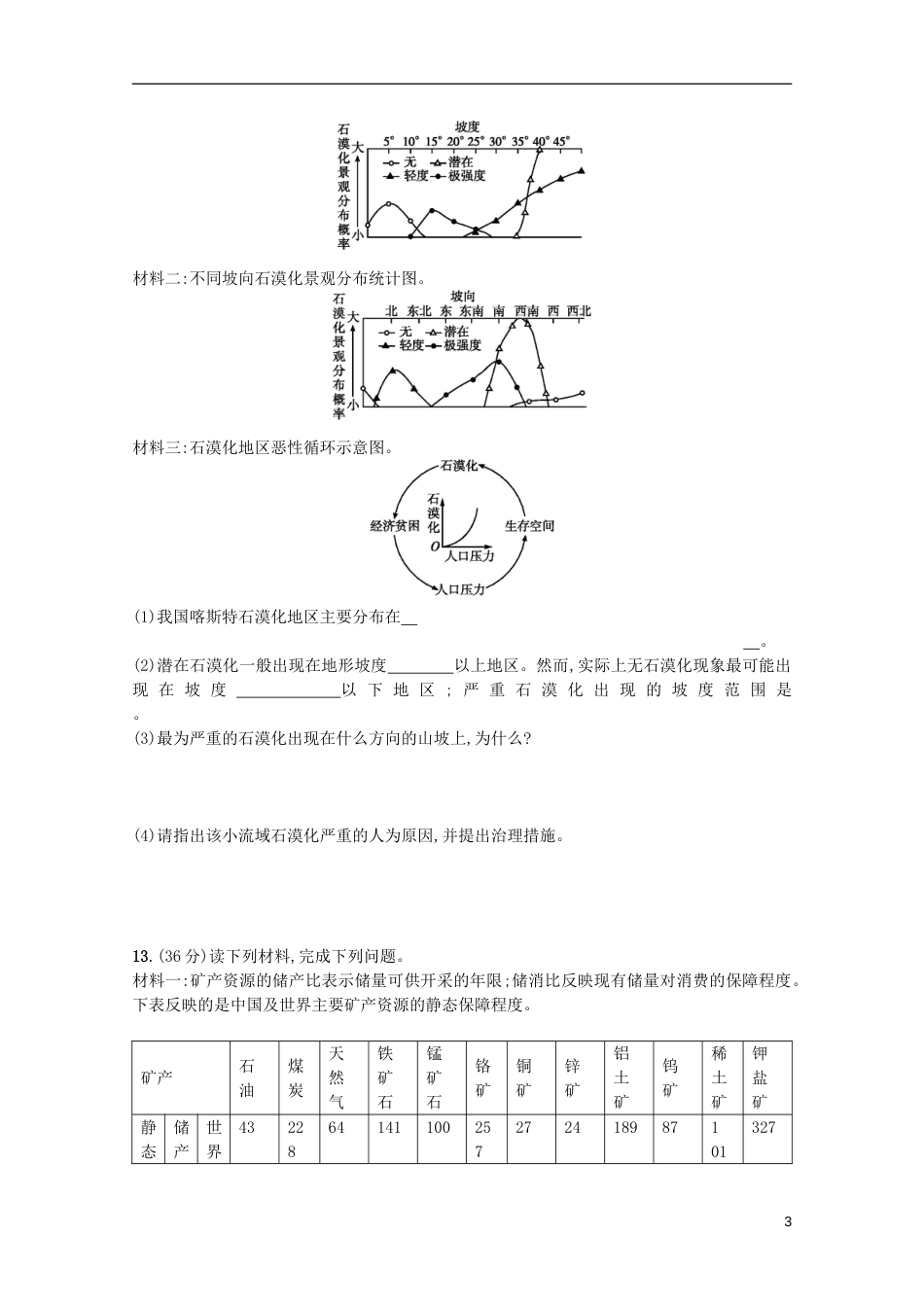 广东专用2013高考地理二轮复习精练 专题升级训练十五 区域生态、资源的可持续发展_第3页