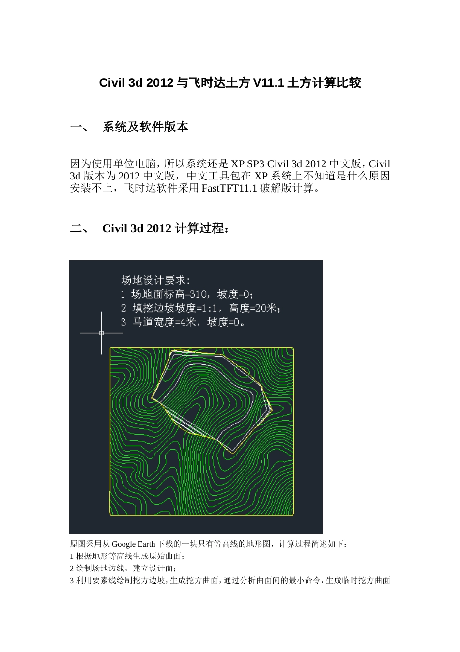 civil3d2012与飞时达土方计算比较_第1页