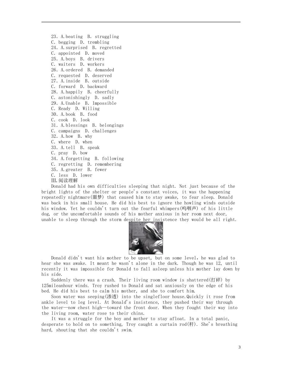 【江西专用】届高考英语一轮复习 课时作业十三 Unit 3 The Million Pound Bank Note 新人教版必修3_第3页
