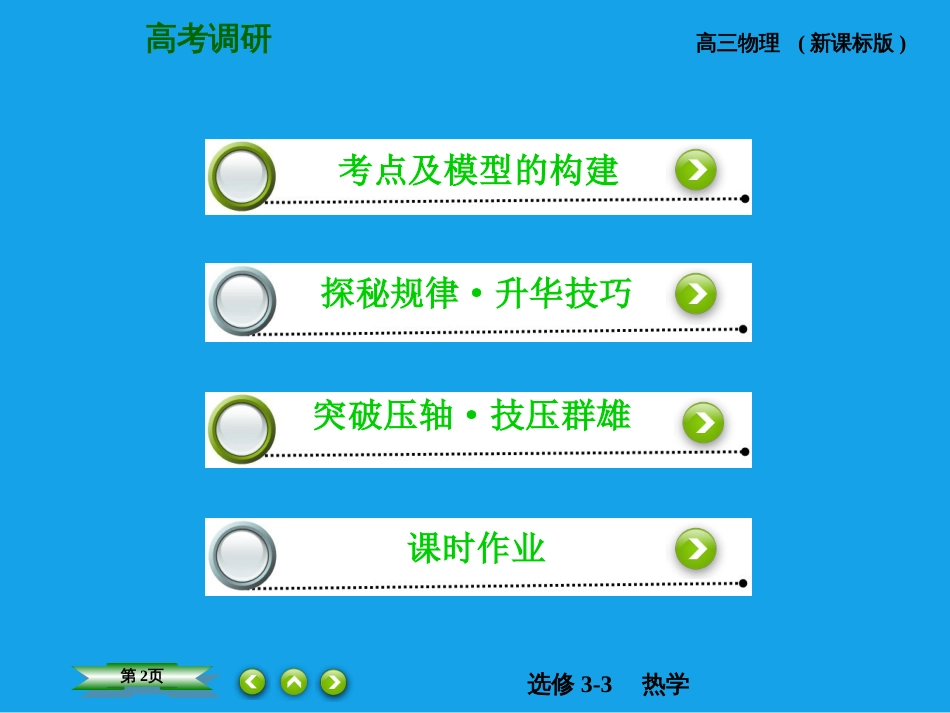 高考调研2015高考物理总复习3气体的状态方程课件新人教版选修3_第2页