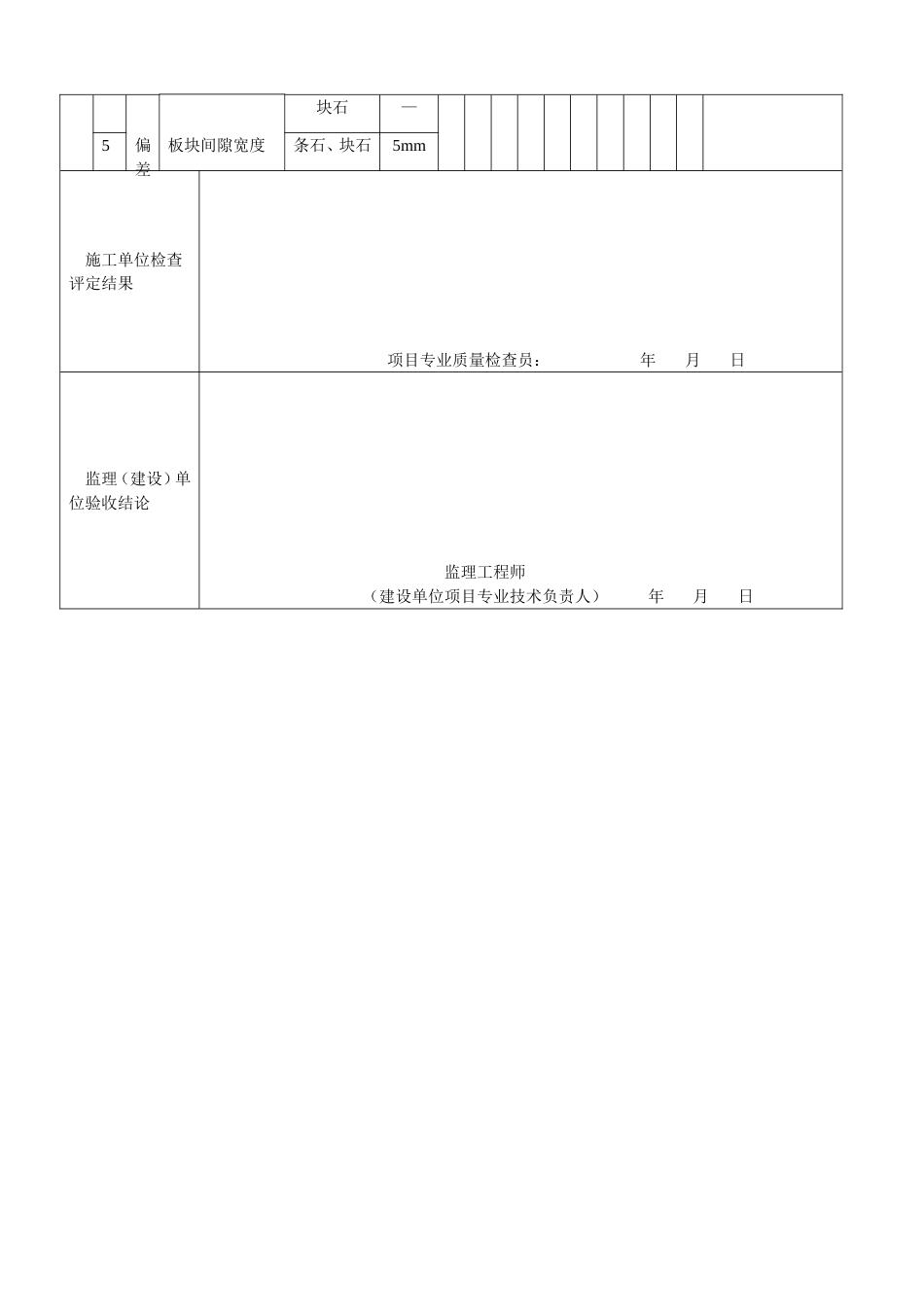 311料石面层检验批质量验收记录表[共2页]_第2页