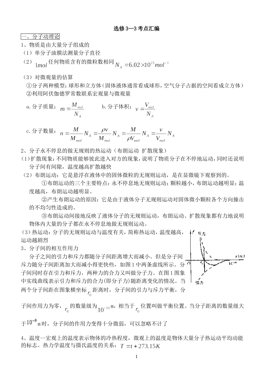 高中物理选修33知识点整理[共4页]_第1页