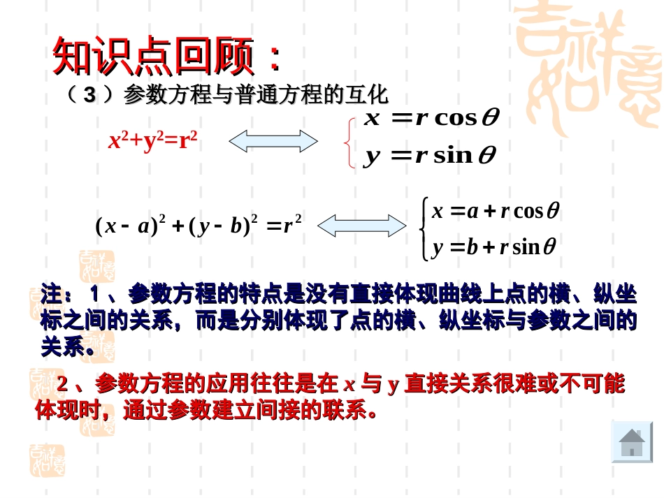 高二数学选修444.4.3参数方程的应用：圆的参数方程_第3页